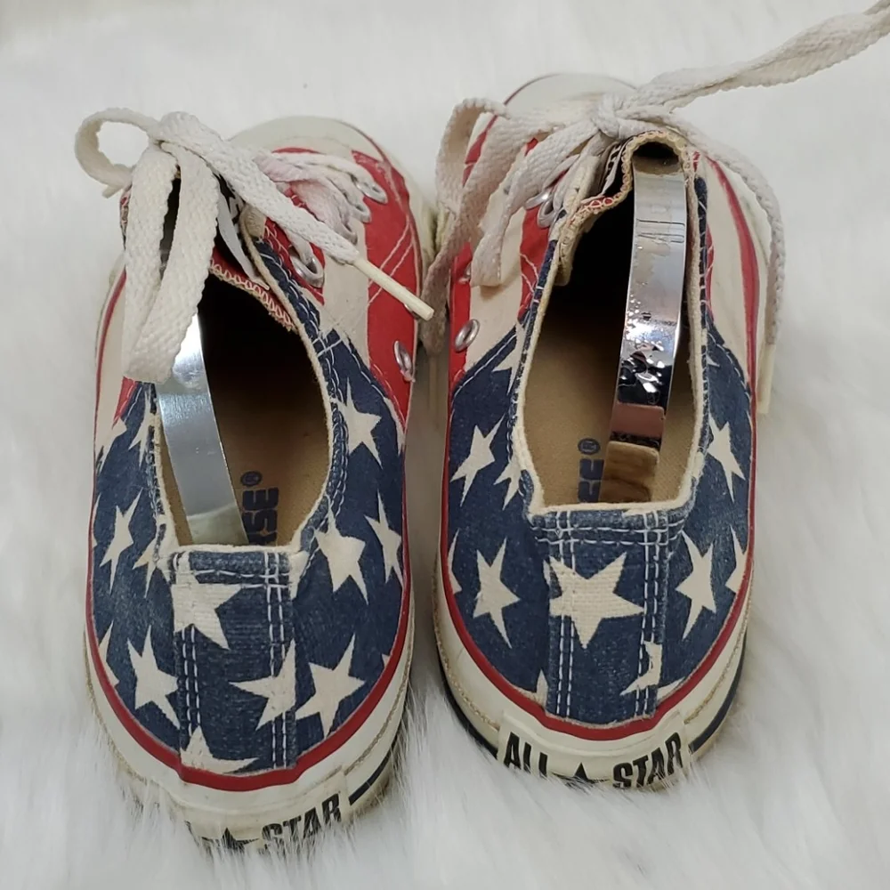 Vintage Converse Chuck Taylor American Flag Patriotic Made USA Kids Size 4